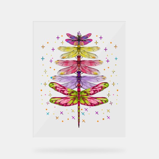 Funny Dragonfly Weihnachtsbaum Acrylschild (Vorderseite)