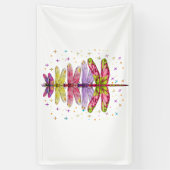 Funny Dragonfly Weihnachtsbaum Banner (Vertikal)