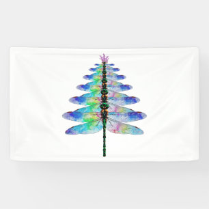 Funny Dragonfly Weihnachtsbaum Banner