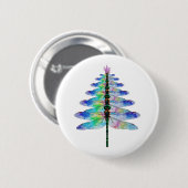 Funny Dragonfly Weihnachtsbaum Button (Vorne & Hinten)