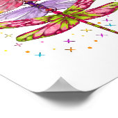 Funny Dragonfly Weihnachtsbaum Poster (Ecke)