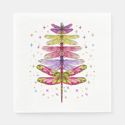 Funny Dragonfly Weihnachtsbaum Serviette (Vorderseite)