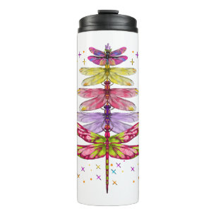 Funny Dragonfly Weihnachtsbaum Thermosbecher