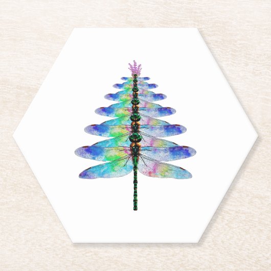 Funny Dragonfly Weihnachtsbaum Untersetzer (Vorderseite)