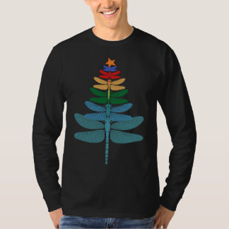 Funny Dragonfly Weihnachtsbaum Xmas Watercolor Gif T-Shirt