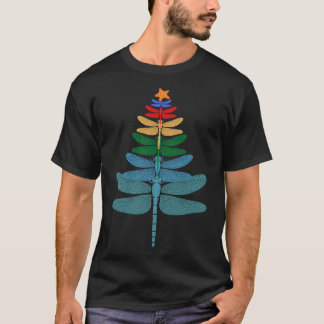 Funny Dragonfly Weihnachtsbaum Xmas Watercolor Gif T-Shirt