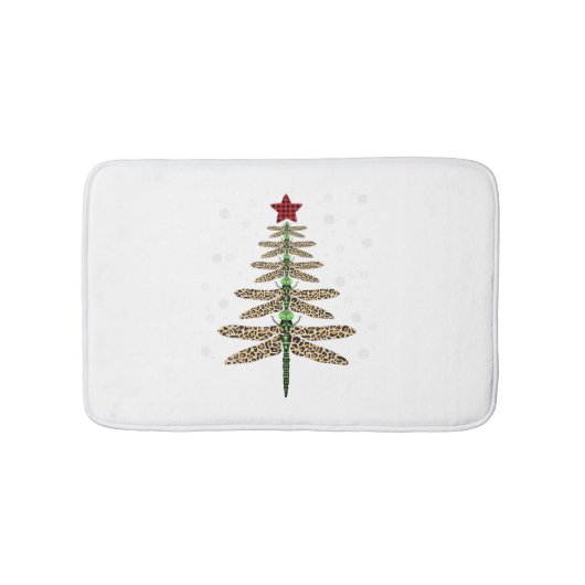 Funny Dragonfly Weihnachtsbaumschmuck Leopard Badematte (Vorderseite)