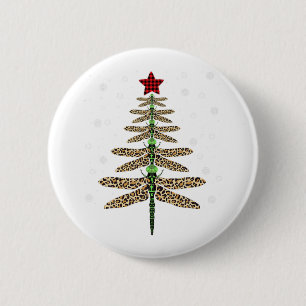 Funny Dragonfly Weihnachtsbaumschmuck Leopard Button
