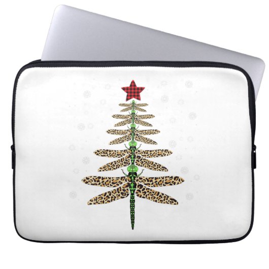 Funny Dragonfly Weihnachtsbaumschmuck Leopard Laptopschutzhülle (Vorderseite)