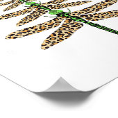 Funny Dragonfly Weihnachtsbaumschmuck Leopard Poster (Ecke)