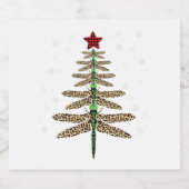 Funny Dragonfly Weihnachtsbaumschmuck Leopard Schaumweinetikett (Einzelnes Label)