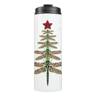 Funny Dragonfly Weihnachtsbaumschmuck Leopard Thermosbecher