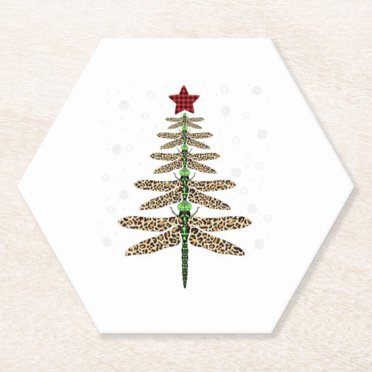 Funny Dragonfly Weihnachtsbaumschmuck Leopard Untersetzer (Vorderseite)
