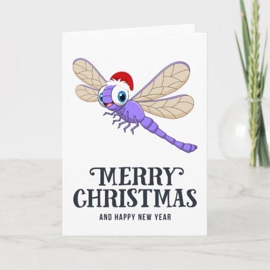 Funny Dragonfly Weihnachtskarte Feiertagskarte (Vorderseite)
