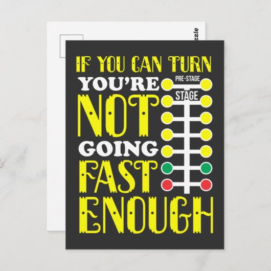 Funny Dragster Driver Race Car Enthusiasten Postkarte (Vorne/Hinten)