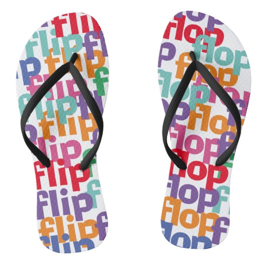 Funny Dreh & Flop Colorful Wordplay Pun Lover Badesandalen (Fußbett)