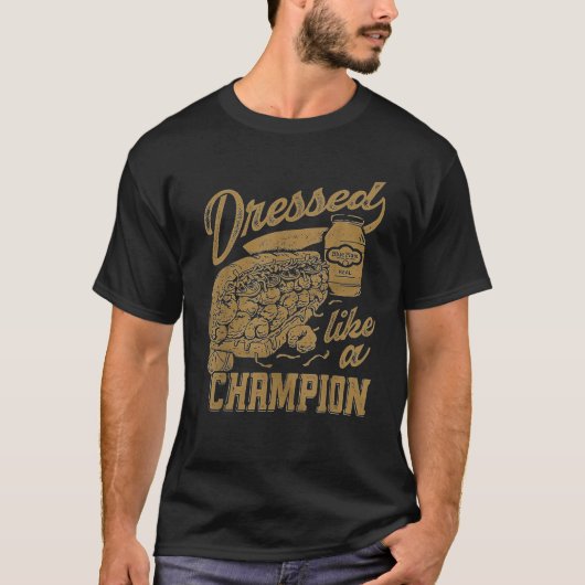 Funny Dressed Like A Champion  Men s Unisex Black  T-Shirt (Vorderseite)