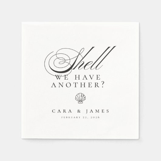 Funny Drink Beach Shell Wedding Cocktail Serviette (Vorderseite)