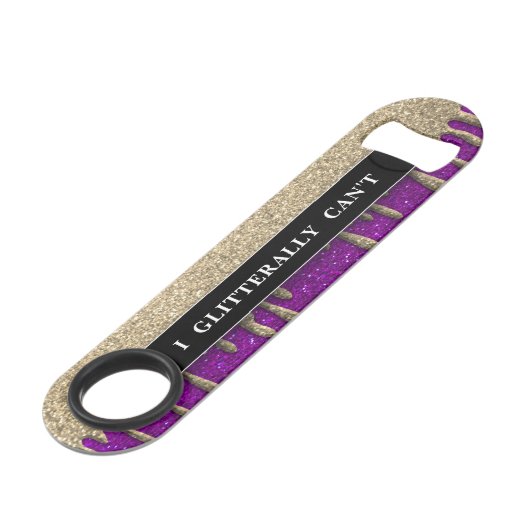 Funny Drink Bier Glitzer Tropfen Glitzern Gold Speed Flaschenöffner (Vorderseite Schrägansicht)