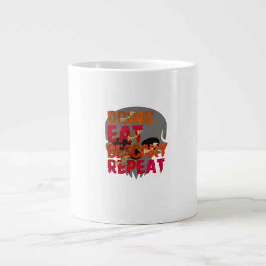Funny Drink Eat Be Scary Halloween Design Creative Jumbo-Tasse (Vorderseite)