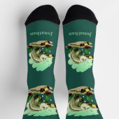 Funny Drink Fisch Sondertext & Farbe Socken (Oben)