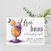 Funny Drink Free Boos Foto Halloween Hochzeit Save The Date (Stehend Vorderseite)