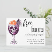 Funny Drink Free Boos Foto Halloween Hochzeit Save The Date (Stehend Vorderseite)