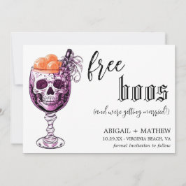 Funny Drink Free Boos Foto Halloween Hochzeit Save The Date