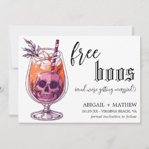 Funny Drink Free Boos Foto Halloween Hochzeit Save The Date
