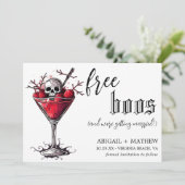 Funny Drink Free Boos Foto Halloween Hochzeit Save The Date (Stehend Vorderseite)
