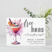 Funny Drink Free Boos Foto Halloween Hochzeit Save The Date (Stehend Vorderseite)