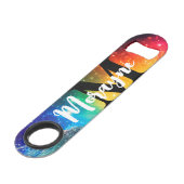 Funny Drink Game Rainbow Krawatte-Dye Glitzer Gala Speed Flaschenöffner (Rückseite Schrägansicht)