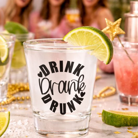 Funny Drink getrunken Betrunken Schnapsglas
