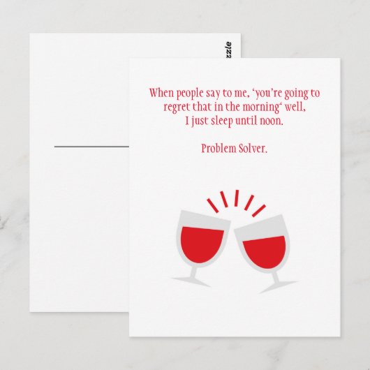 Funny Drink Hangover Postkarte (Vorne/Hinten)