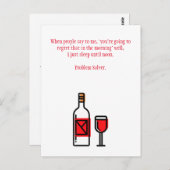 Funny Drink Hangover Postkarte (Vorne/Hinten)