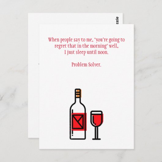 Funny Drink Hangover Postkarte (Vorne/Hinten)