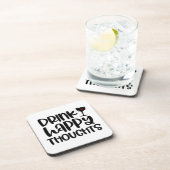 Funny Drink Happy Thoughts Wine Quote Untersetzer (Rechte Seite)