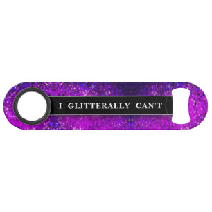 Funny Drink Joke Lila Glitzer Monogram Name Speed Flaschenöffner