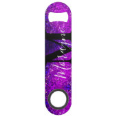 Funny Drink Joke Lila Glitzer Monogram Name Speed Flaschenöffner (Rückseite)