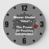 Funny Drink Pun große Uhr (Vorderseite)