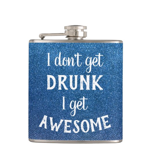 Funny Drink Quotes Stilvolle Glitzer Sparkle Flachmann (Vorderseite)