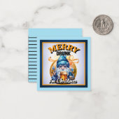 Funny Drink Retro Weihnachten Mitteilungskarte (Vorderseite/Rückseite Beispiel)