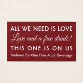 Funny Drink Tickets, weiß & essbar Deep Red (Vorderseite)