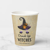 Funny 'Drink Up Hexen' Erwachsenes Halloween-Party Pappbecher (Vorderseite)