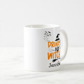 Funny Drink Up Hexen Personalisiert Halloween Kaffeetasse (VorderseiteRechts)