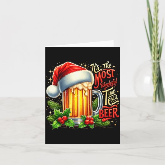 Funny Drinking Christmas Santa Beer Lovers Trend N Karte (Vorderseite)