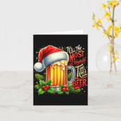 Funny Drinking Christmas Santa Beer Lovers Trend N Karte (Gelbe Blume)