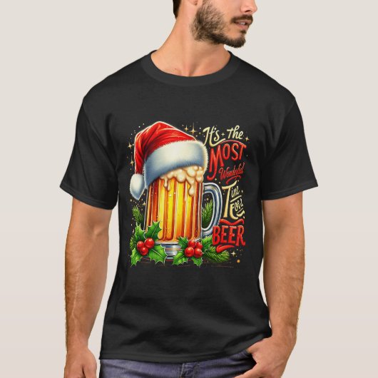Funny Drinking Christmas Santa Beer Lovers Trend N T-Shirt (Vorderseite)