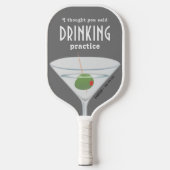 Funny Drinking Practice Martini Gray Pickleball Schläger (Vorderseite)