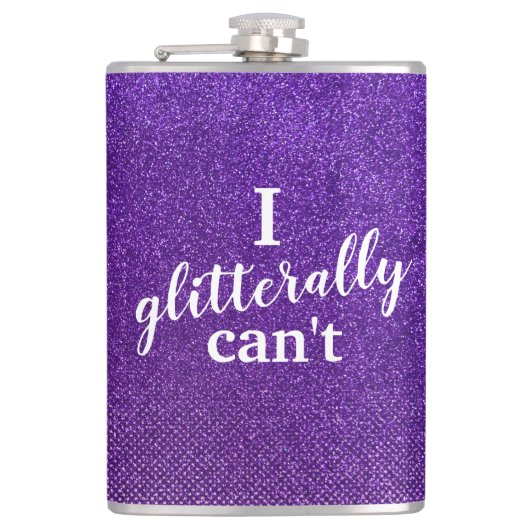 Funny Drinking Quotes Glitzer Sparkle Glam Stilvol Flachmann (Vorderseite)